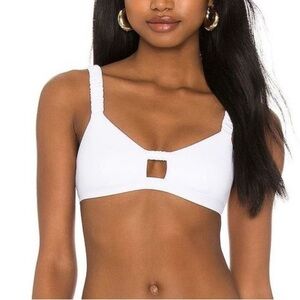 Vitamin A Lennon Bikini‎ Top swim top bralette scrunchie straps White size XS